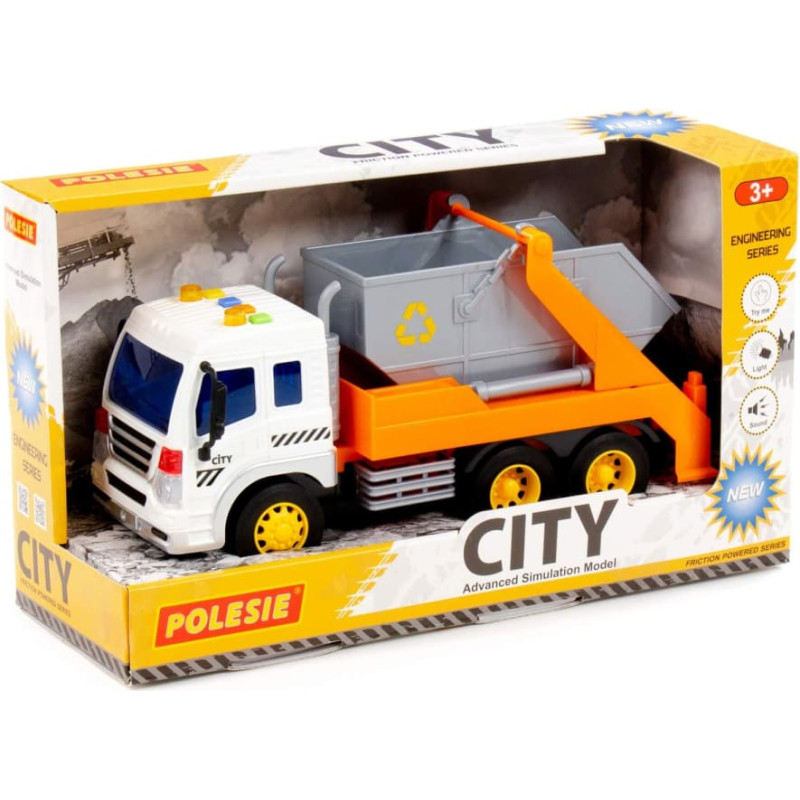 Polesie Мусоровоз со звуком, инерционный, в коробке 32 см 86228