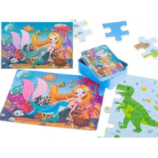 Kik- Koka puzle bundžiņā MERMAID/DINO KIK-5364/1-izpārdo&scaron;ana