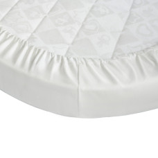 Ingvart Satīna Palags ar Gumiju gultiņai Smart Bed White Neutral 72x72 cm