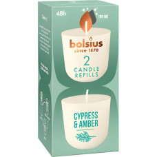Bolsius Набор сменных свечей Candles Clean Light, 2 шт., кипарис и янтарь.