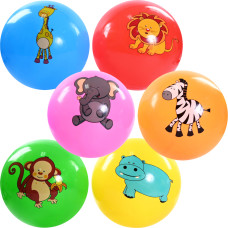 PIŁKA GUMOWA ZWIERZĘTA 6 KOLORÓW