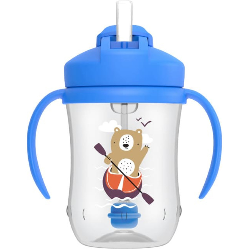Dr.browns TC91012 Kubek Pierwsza słomka 270ml niebieski niedźwiedź +6