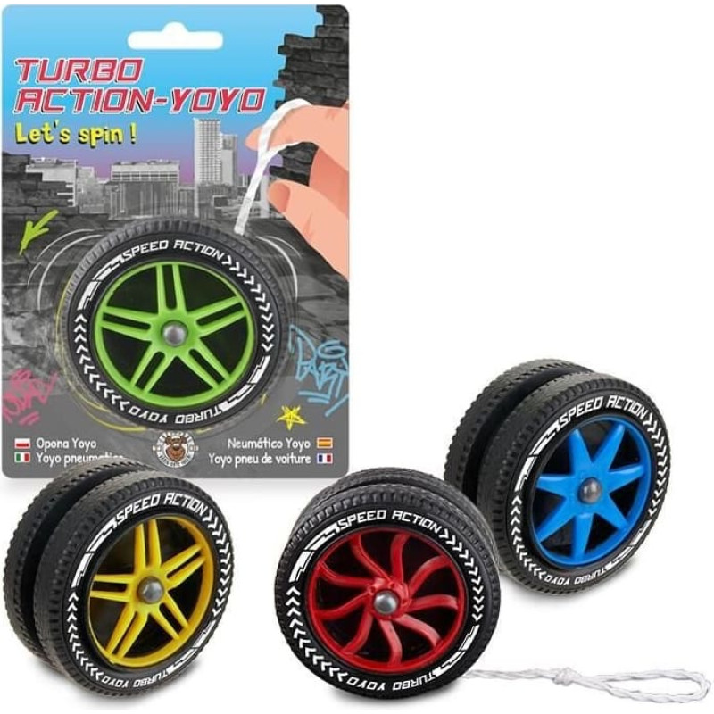 Trendhaus Speed Action - Йо-йо в форме автомобильной шины (1 шт., 4 дизайна)
