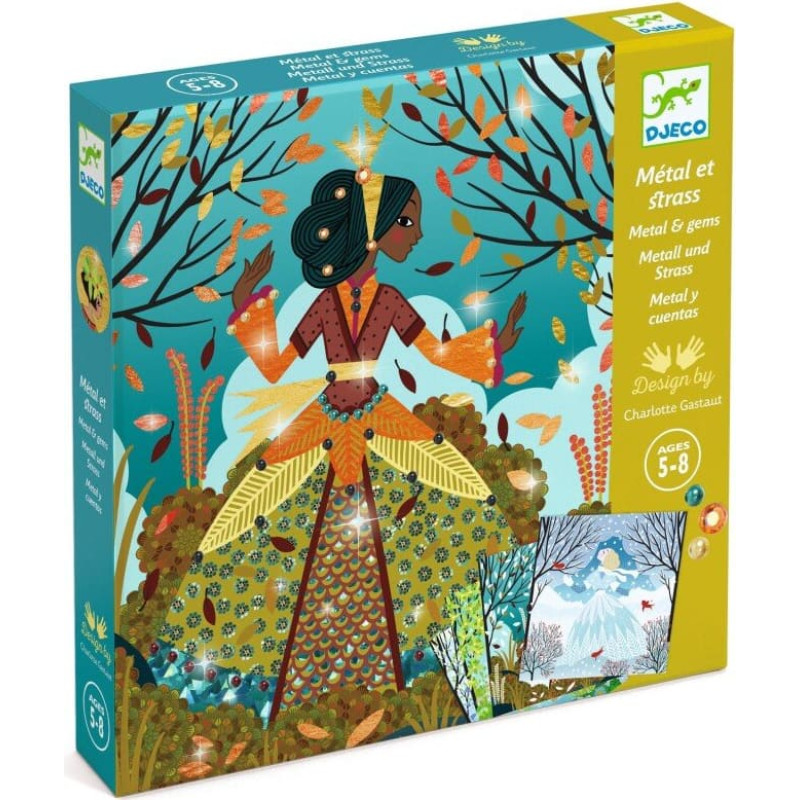 Djeco Фольгированные картинки - Платья в сезонных цветах