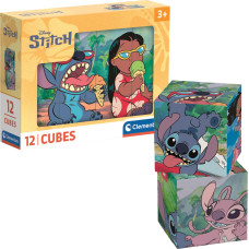 KLOCKI OBRAZKOWE STITCH 12 ELEM.