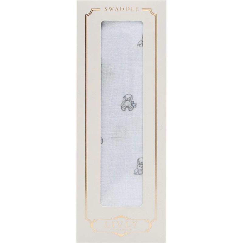 Livly Clothing Livly Bambusa Autiņ&scaron; Snuggle Bunny Marley Swaddle Blue
