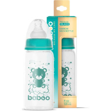 Baboo Pretkoliku borosilikāta stikla pudelīte ar šauru kakliņu 0+ mēnešiem, 120 ml