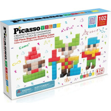 Picasso Tiles Magnetic Construction Set Magnetic Cubes 102 pcs, PMC102