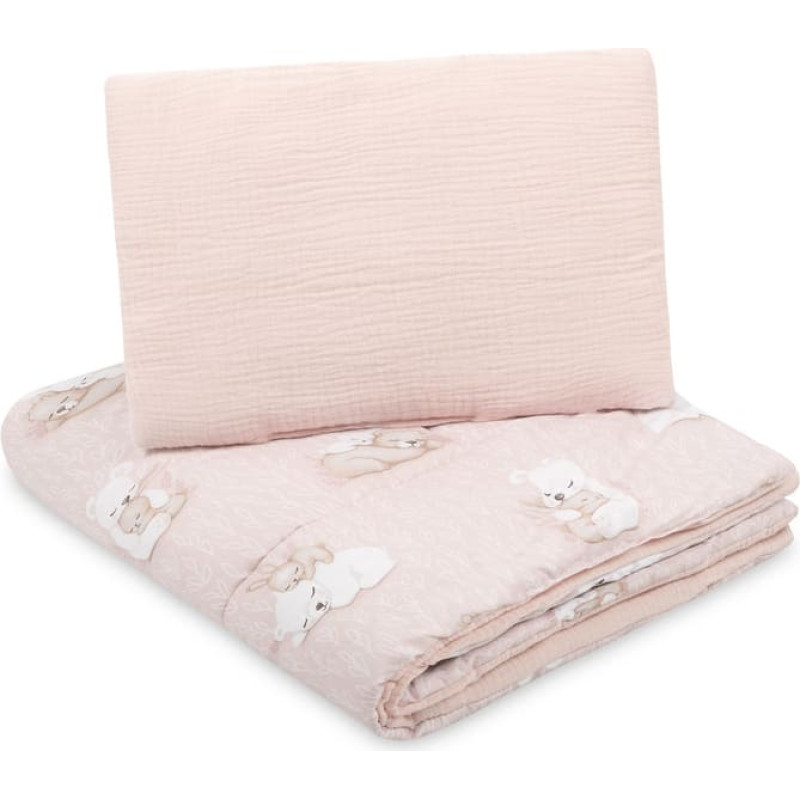 Sensillo 2 PIECE BEDDING ALL-YEAR BEAR AND RABBIT 100X135 40X60