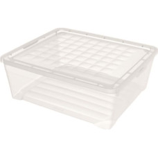 Curver Коробка с крышкой Textile Box 10л 34,2x29,7x12,5cм прозрачная