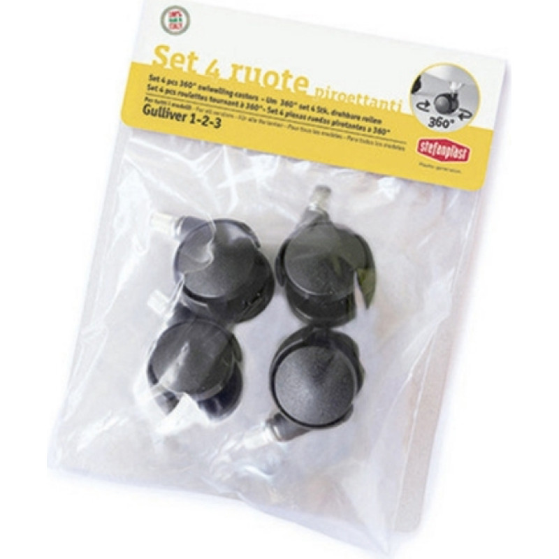 Stefanplast Комплект колес 4 шт. Транспортировочная клетка 360° Gulliver 1-2-3 черная