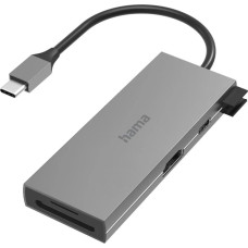 Hama 00200110 USB-C Hub, Multiport, 6 Ports, 2 x USB-A, USB-C, HDMI, SD, microSD