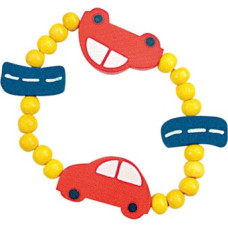 Bino Bracelet with wooden beads, Cars