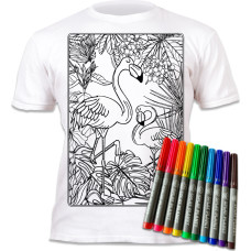 Splat Planet colour in T-shirt, Flamingo