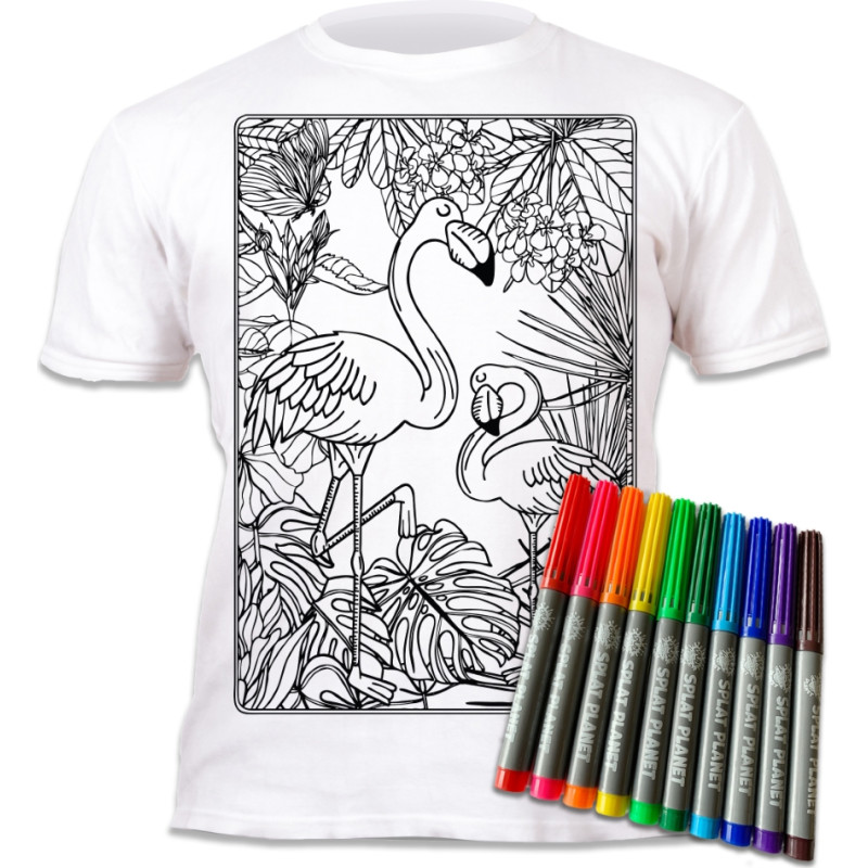 Splat Planet colour in T-shirt, Flamingo