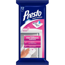Presto Салфетки влажные для различных поверхностей 72 шт.