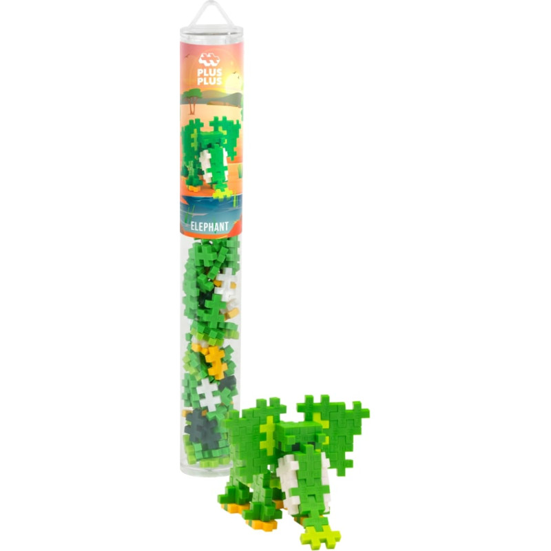 Plus Plus construction toy, Colourful elephant, 100 pcs.