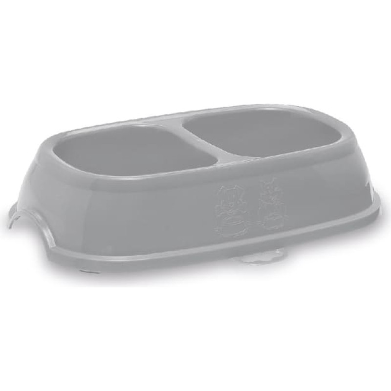 Stefanplast Миска для еды Break 13 0,2+0,2л 21x13x5см в ассортименте серый/синий