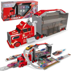 Woopie Zestaw Ciężar&oacute;wka Laweta Garaż Tor Wyścigowy