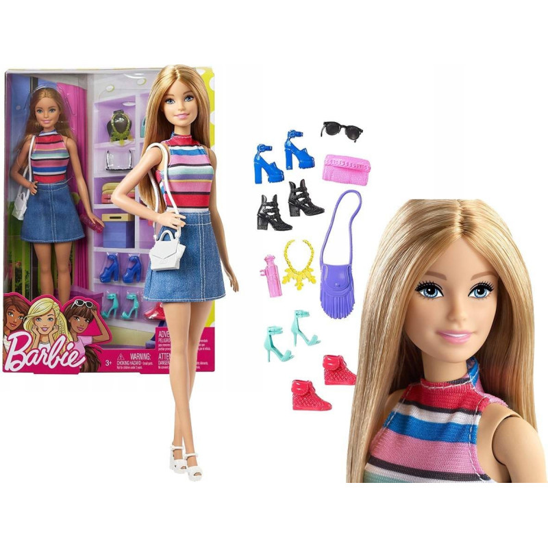 Barbie doll with 11 accessories FVJ42