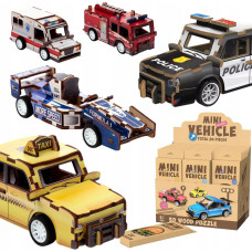 PUZZLE DREWNIANE POJAZDY 3D +20 ELEM.