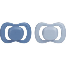 B.box BB300308 Smoczek dla noworodka i niemowlaka 2 szt symetryczny silikonowy 0-6m niebieski/błękit