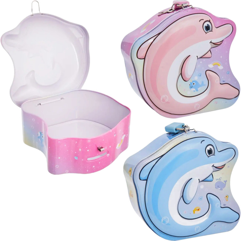 SKARBONKA METALOWA DELFIN 2 KOLORY