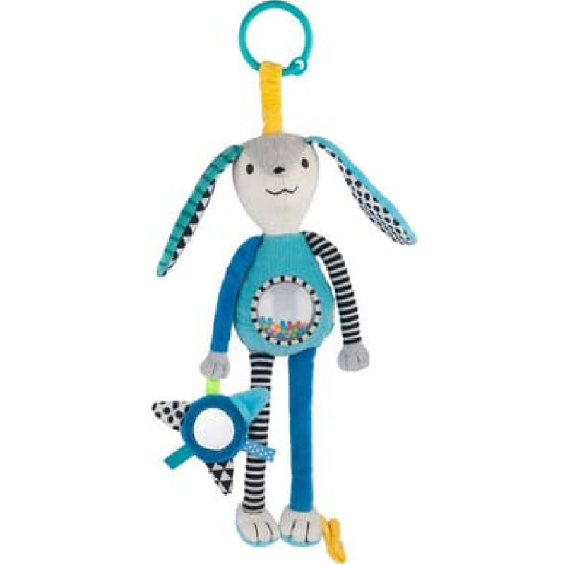 Canpol 68/061_blu Pluszowa zabawka z grzechotką i lusterkiem DŁUGIE USZY