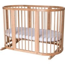 Ingvart Овальная детская кроватка Трансформер 7-in-1 Smart (72х72, 72х120, 72х168 см) natural