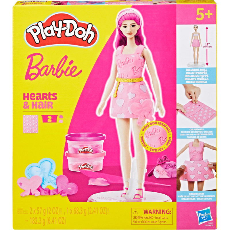 Hasbro Play Doh PLAY-DOH BARBIE игровой набор Барби Сердечки и причёски