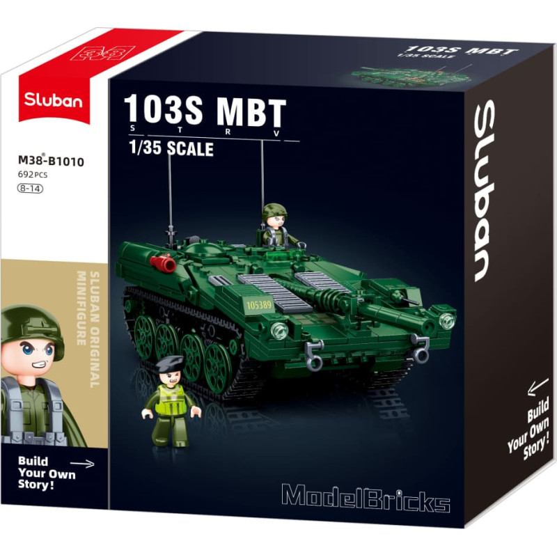 Sluban construction set, Stridsvagn 103 battle tank, 692 pcs.