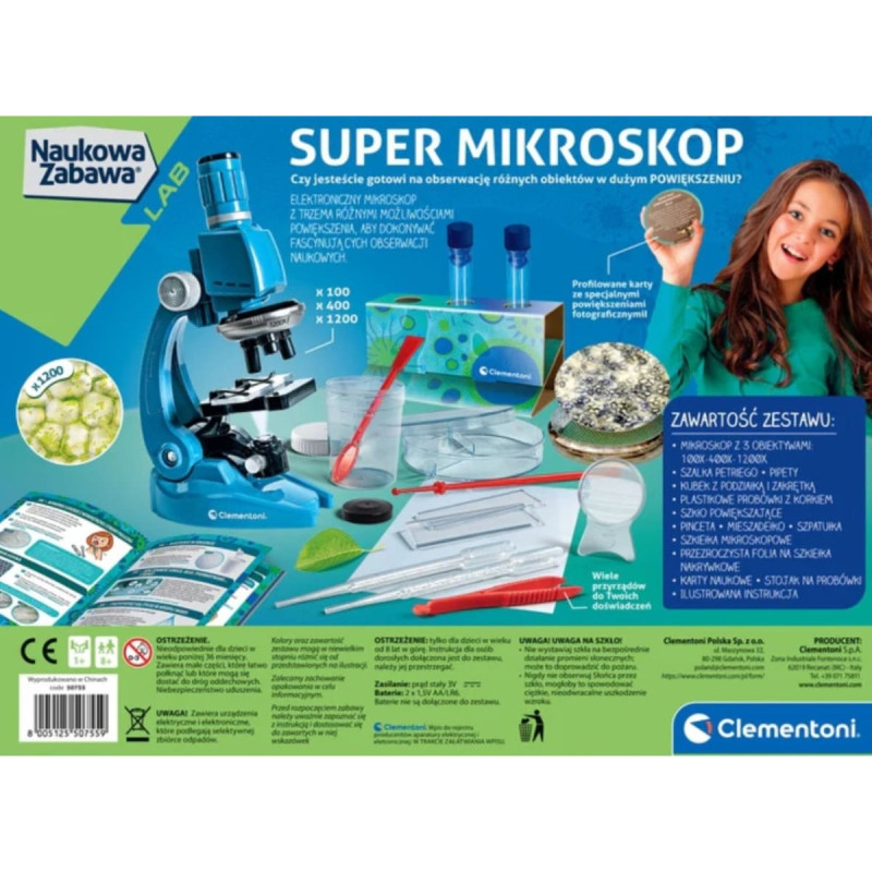 Clementoni Naukowa Zabawa Lab 50755 – Супер микроскоп