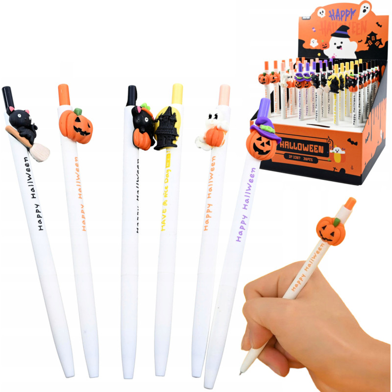 DŁUGOPIS HALLOWEEN 6 WZORÓW DYNIA DUCH