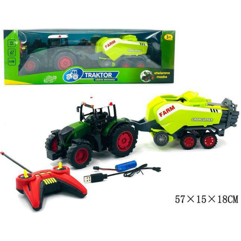 Gazelo Toys 71822 TRAKTOR Z MASZYNĄ NA RADIO-ŁADOWAR