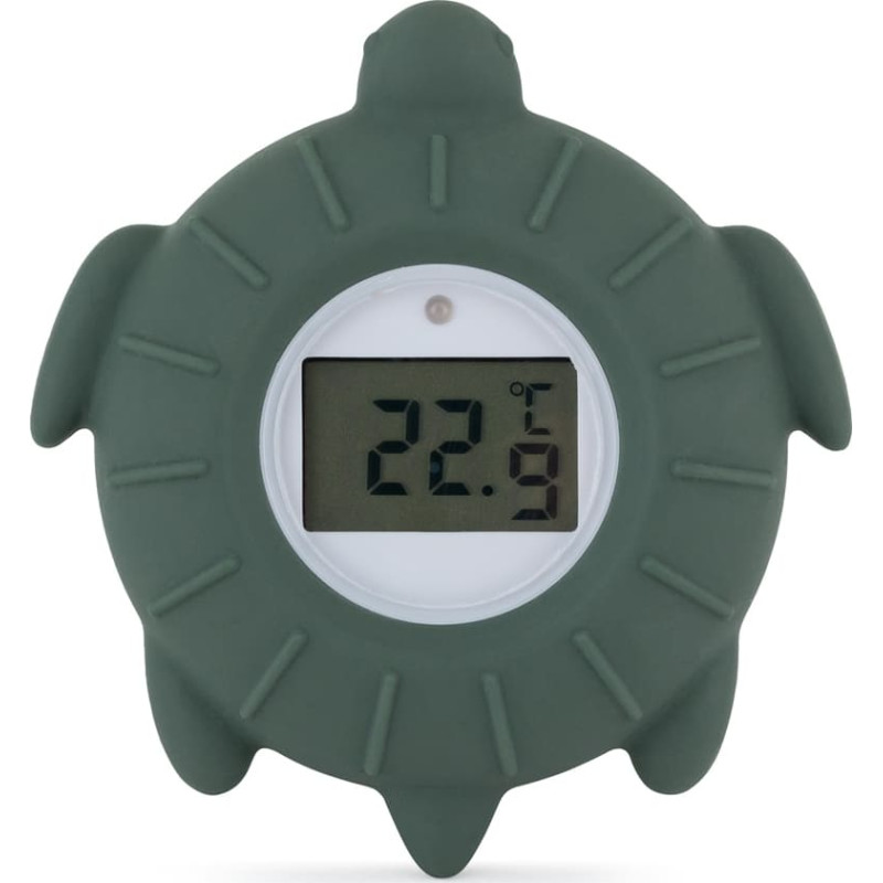 Petite&Mars 582817 Silikonowy termometr cyfrowy do kąpieli Turtle Terry Misty Green
