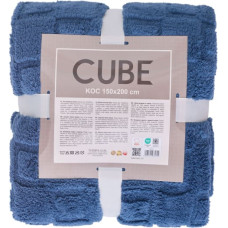 KOC CUBE 150X200 ŻAKARD SHERPA NIEBIESKI