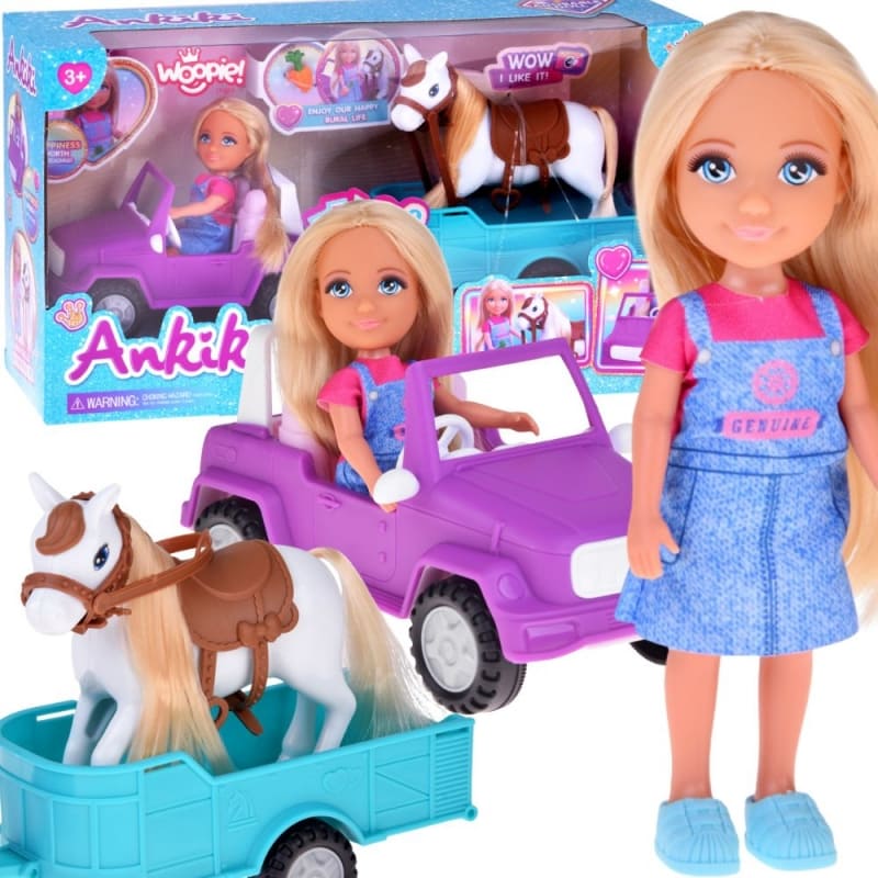 Woopie 57642 ROYAL Lalka Niki Zestaw z Koniem Samoch&oacute;d