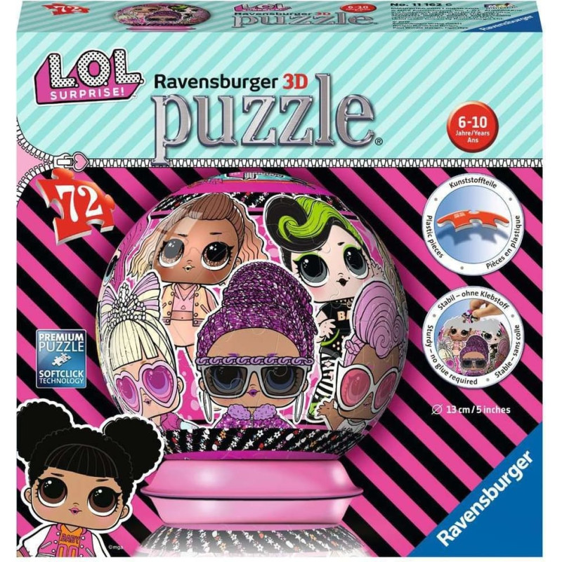Ravensburger Круглый 3D-пазл, 72 элемента, L.O.L.