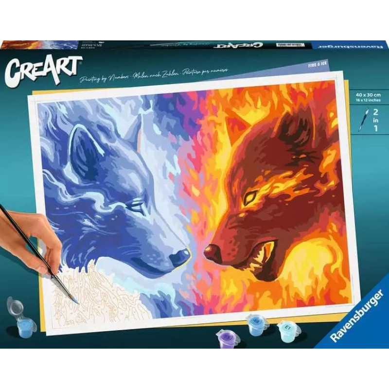Ravensburger Картина по номерам &ndash; CreArt: Огонь и лёд (Fire & Ice)