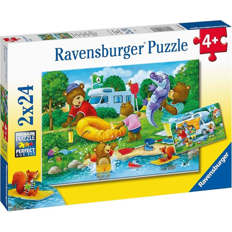 Ravensburger Пазл 2x24 элемента Медвежья семья в походе