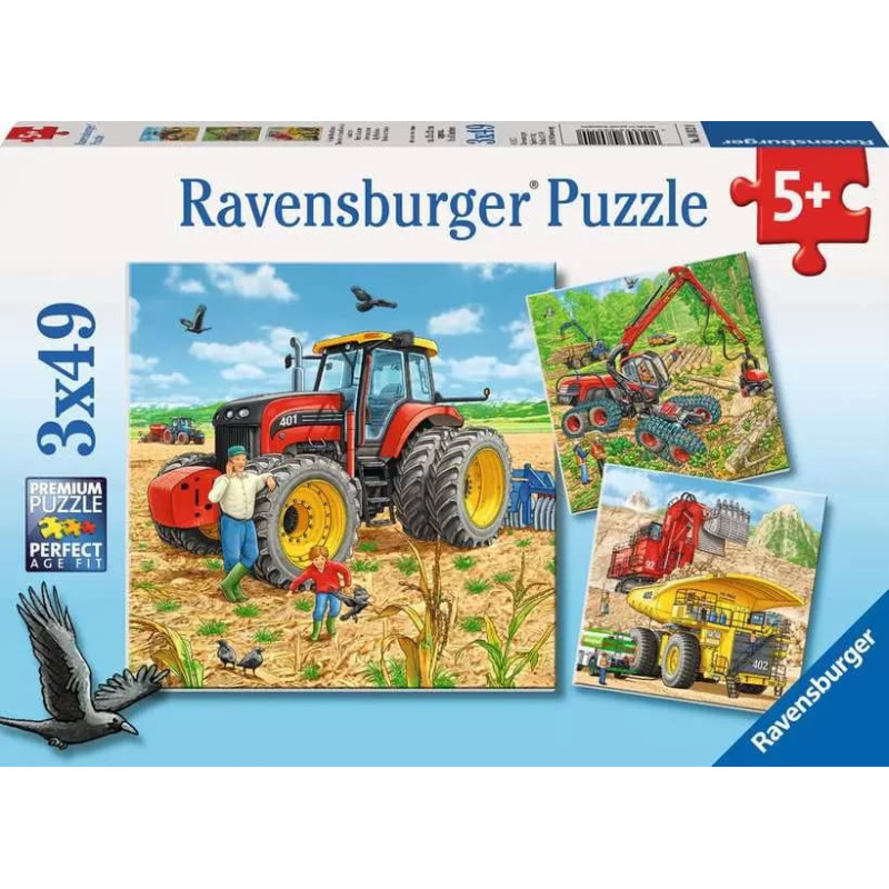 Ravensburger Пазл 3x49 элементов Большие машины