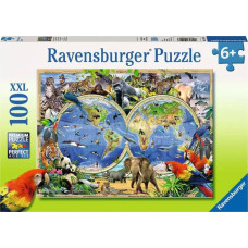 Ravensburger Пазл 100 элементов Карта мира животных
