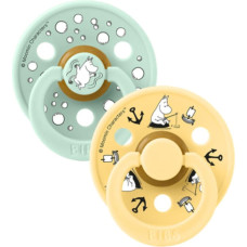 Bibs x Moomin &ndash; Colour Round круглые пустышки Sailing - Nordic Mint Mix 0-6м 2шт