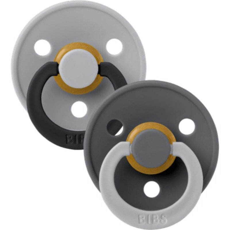 Bibs Studio Collection Colour Round круглые пустышки &ndash; Fusion Cloud Iron Mix 6-18m 2pcs