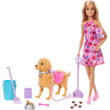 Barbie Кукла с гуляющим щенком