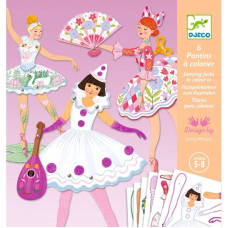 Djeco Бумажные куклы-марионетки для раскрашивания - Балерины