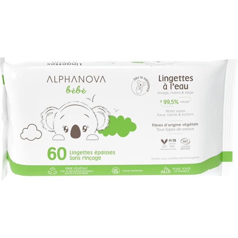 Alphanova Влажные салфетки, 60 шт.