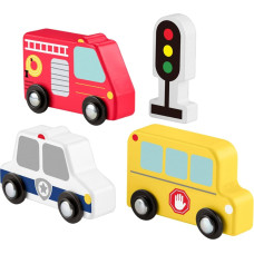 Fisher-Price puidust autod ja valgusfoor
