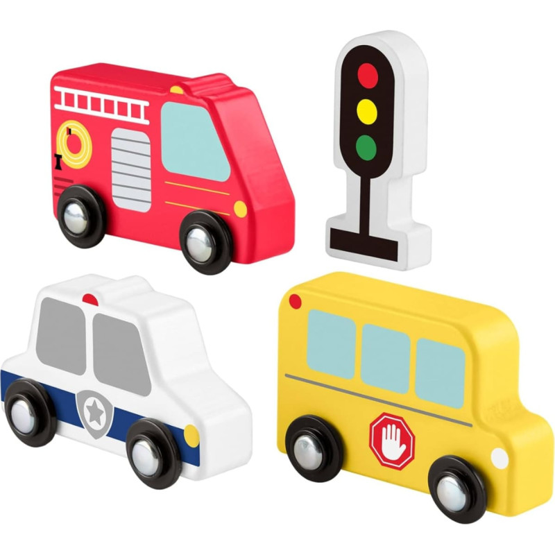 Fisher-Price puidust autod ja valgusfoor