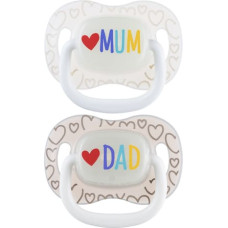 Canpol 34/939 Smoczek uspokajający silikonowy  symetryczny 0-6m LoveMum&Dad 2 szt